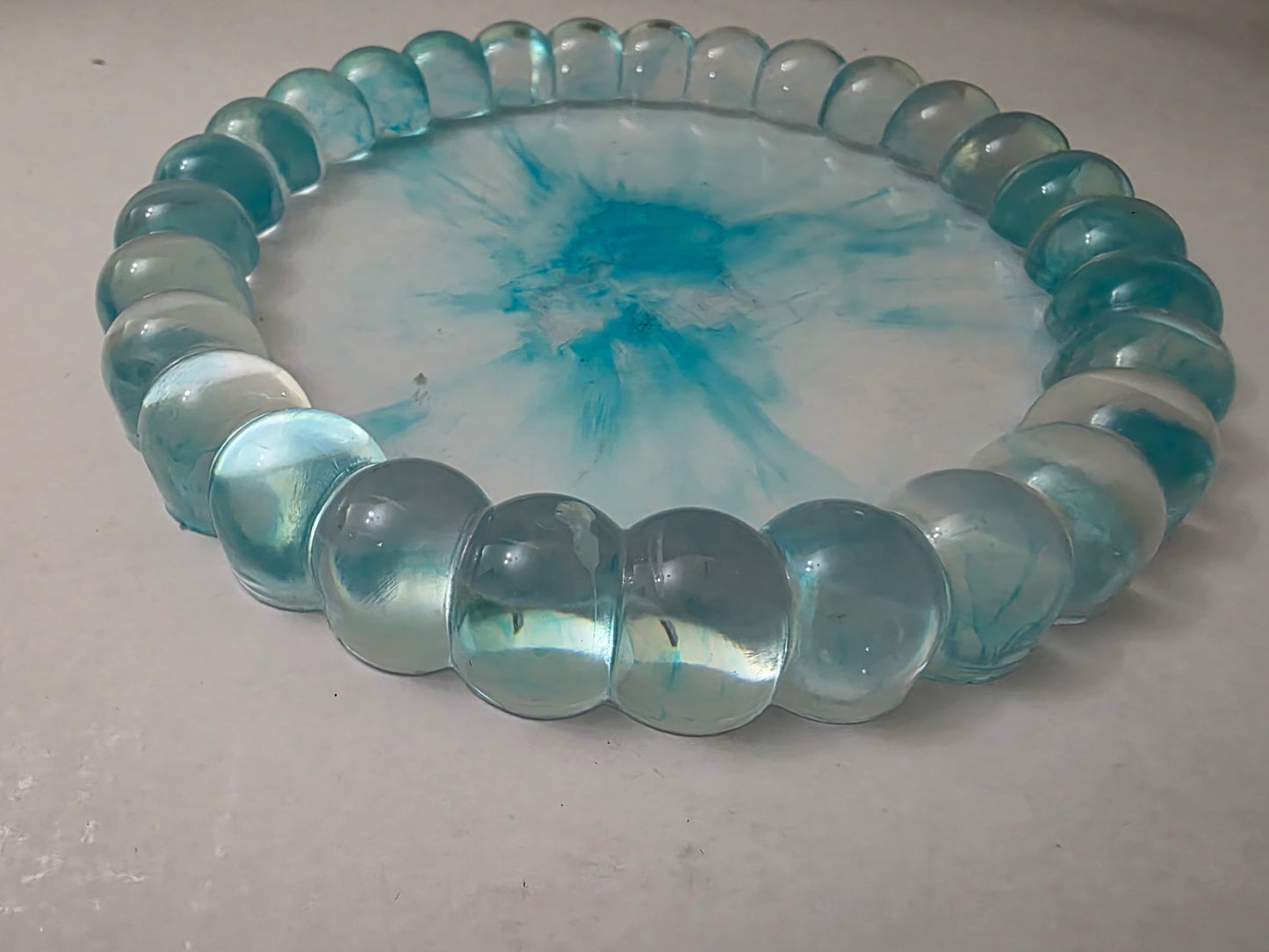 Coaster or Trinket Tray-Sky Blue Bubble