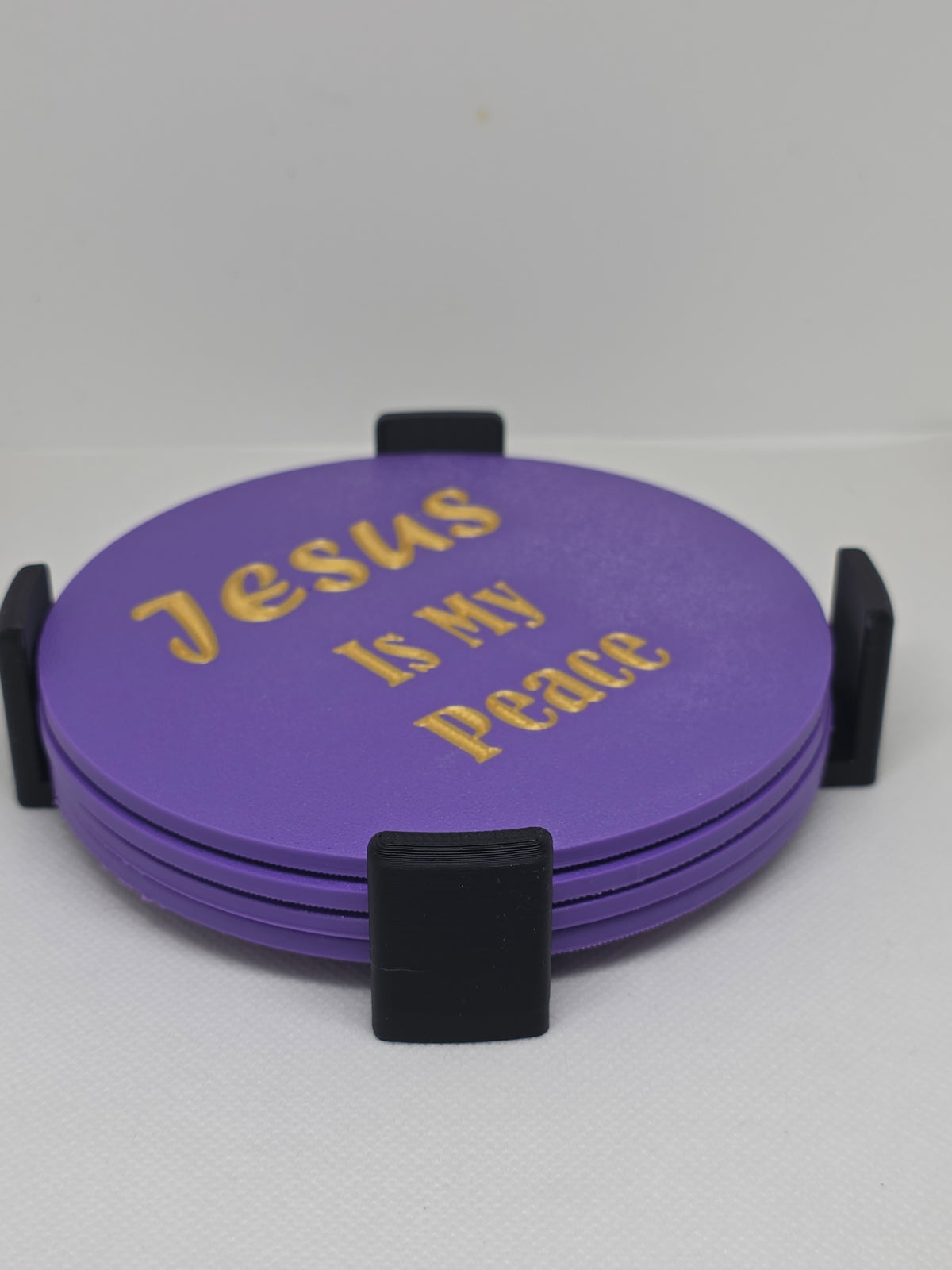 Jesus Is My Peace Coaster Set w/ Holder