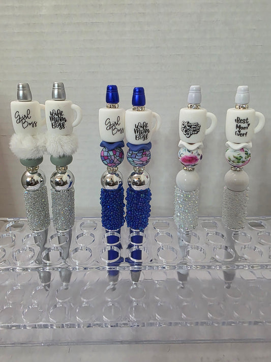 Coffee (White) Cup Beaded Pen