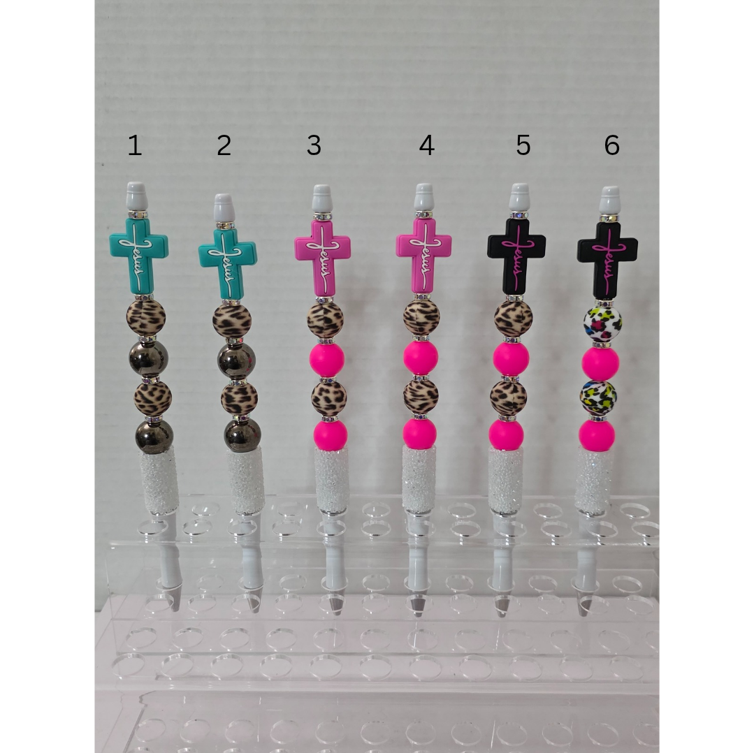 Jesus Cross Beaded Pen