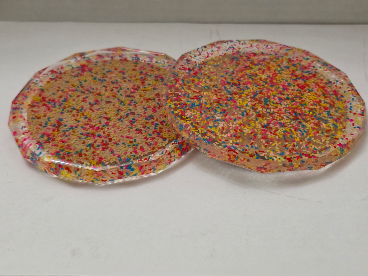 Rhombus-shaped Clear w/ Sprinkles Coaster