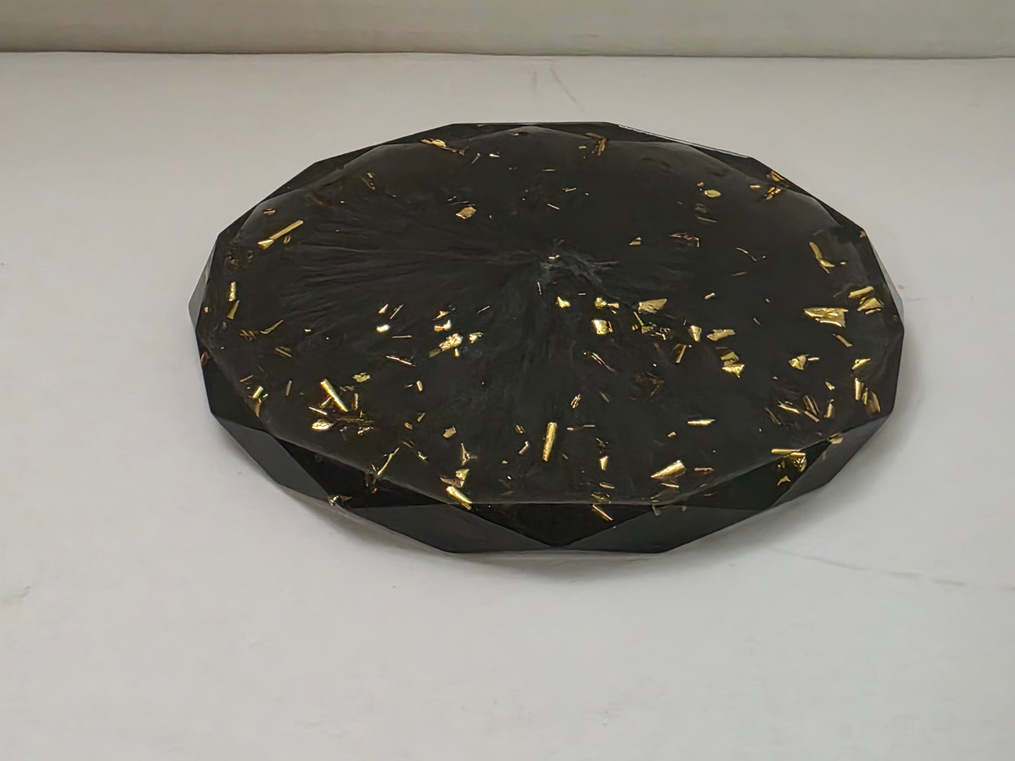 Rhombus-shaped Black with Gold Flakes Coaster
